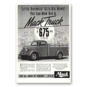 1938 Mack Trucks Print Ad | Little Business