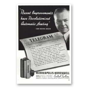 1938 Minneapolis Honeywell Print Ad | Revolutionized