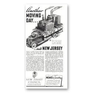 1938 New Jersey Print Ad | Another Moving Day