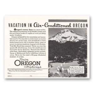1938 Oregon Print Ad | Air Conditioned