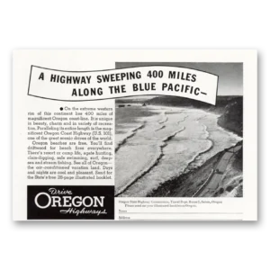 1938 Oregon Print Ad | Highway Sweeping
