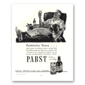 1938 Pabst Blue Ribbon Beer Print Ad | Faithfully Yours