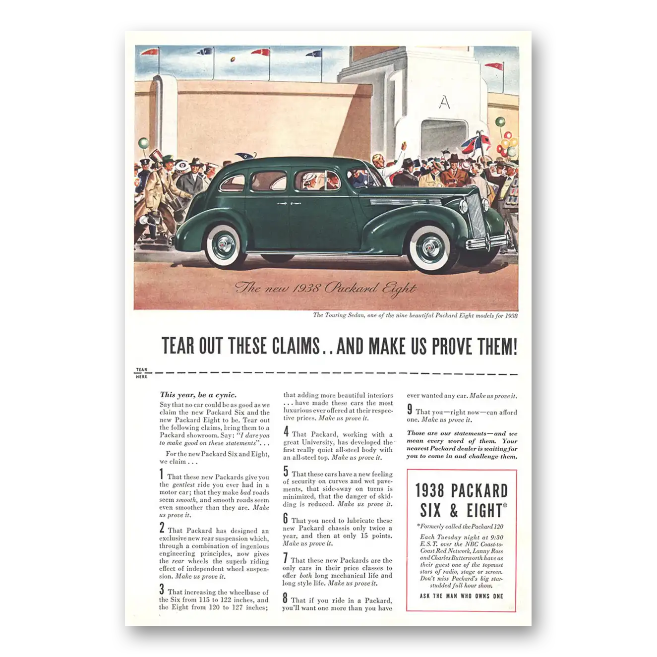 1937 Packard Eight Print Ad | Tear Out