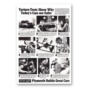 1938 Plymouth Print Ad | Torture Tests