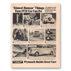 1938 Plymouth Sedan Print Ad | Almost Human