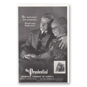 1938 Prudential Insurance Print Ad | His Insurance