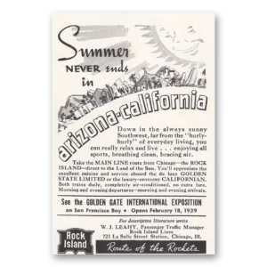 1938 Rock Island Lines Print Ad | Summer Never Ends