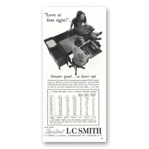 1938 Smith Corona Typewriters Print Ad | Love First Sight
