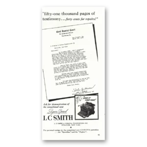 1938 Smith Corona Typewriters Print Ad | Testimony
