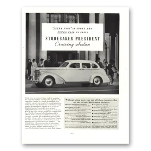 1938 Studebaker President Print Ad | Cruising Sedan