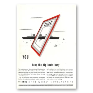 1938 Time Magazine Print Ad | Big Boats Busy