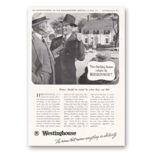 1938 Westinghouse Print Ad | Horsepower
