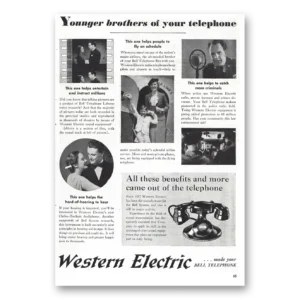 1938 Western Electric Print Ad | Younger Brothers Telephone