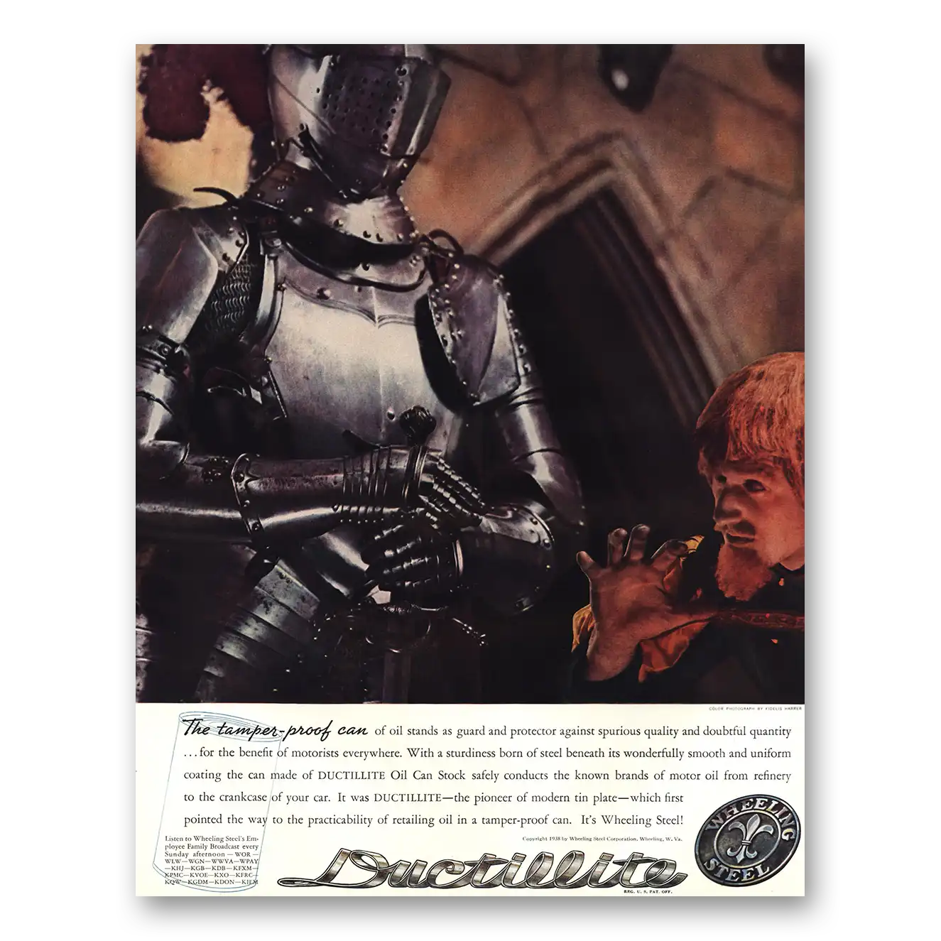 1938 Wheeling Steel Print Ad | Tamper Proof