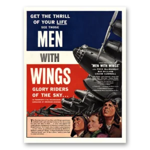 1938 Men With Wings Movie Promo Print Ad | Fred Macmurray