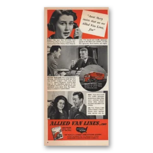 1939 Allied Van Lines Print Ad | Aunt Mary