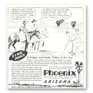 1939 Phoenix Arizona Print Ad | Find Peace