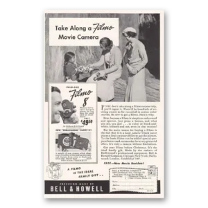 1939 Filmo Camera Print Ad | Palm Size