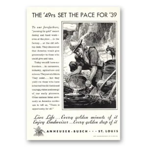 1939 Anheuser Busch Print Ad | 49ers Set The Pace