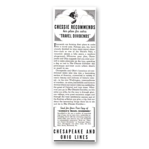 1939 Chesapeake and Ohio Lines Print Ad | Chessie