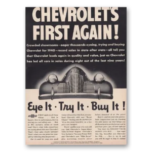 1939 Chevrolet Print Ad | First Again