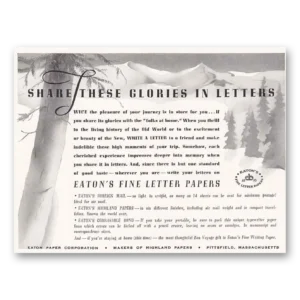 1939 Eaton Paper Print Ad | Fine Letter