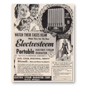 1939 Electric Steam Radiator Print Ad | Electresteem