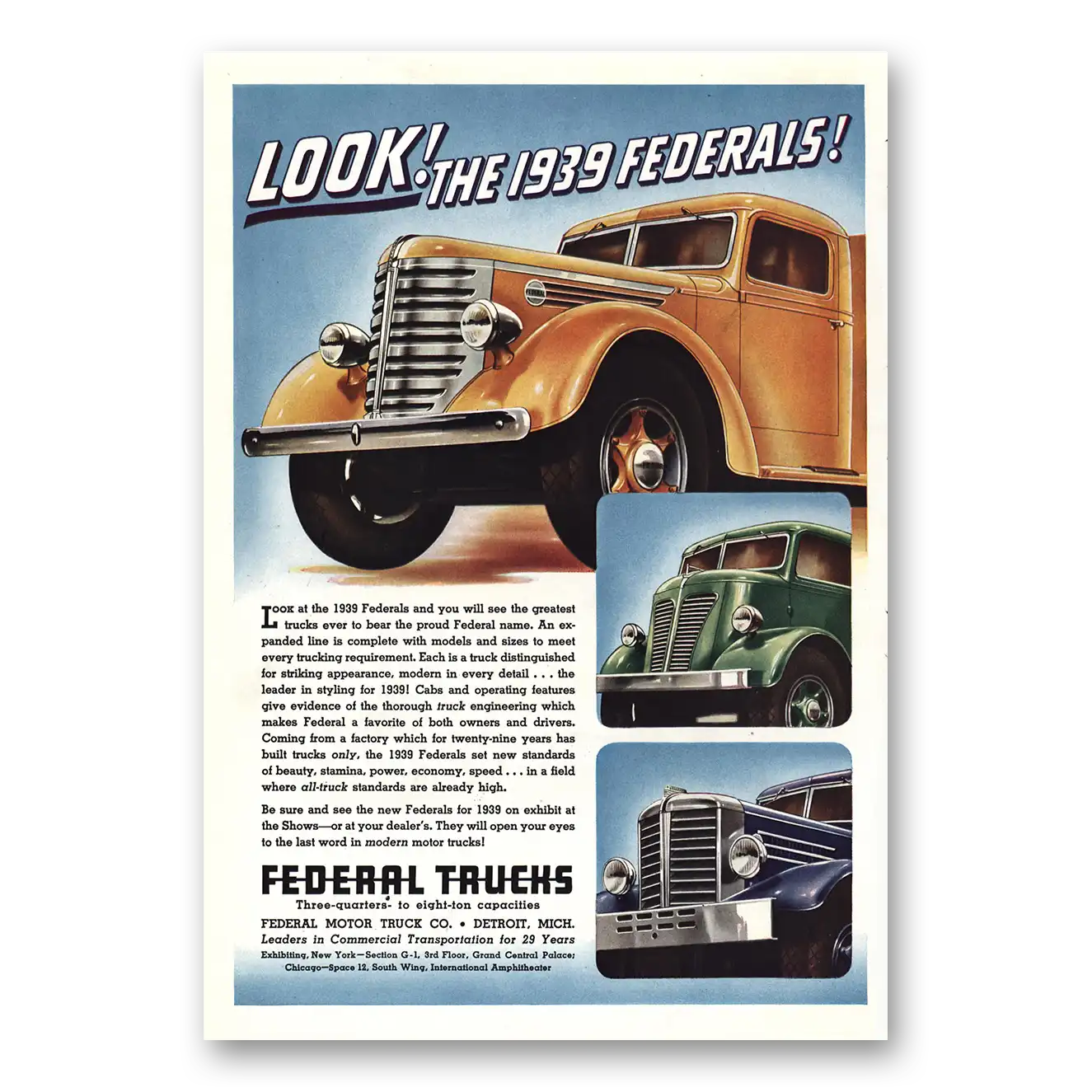 1939 Federal Motor Truck Print Ad | Look At The 1939 Federals