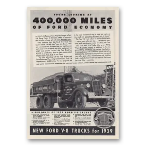 1939 Ford Trucks Print Ad | Ford Economy