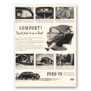 1939 Ford V8 Print Ad | Comfort Find