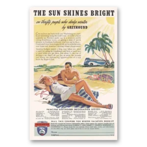 1939 Greyhound Print Ad | Sun Shines