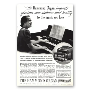 1939 Hammond Organ Print Ad | Imparts Glorious New Richness