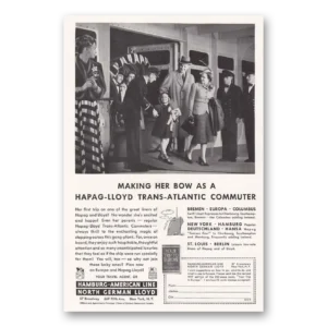 1939 Hamburg American Line Print Ad | Hapag Lloyd