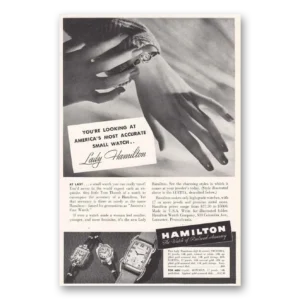 1939 Hamilton Watch Print Ad | Lady Hamilton