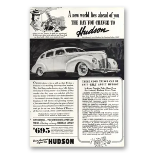 1939 Hudson Motor Car Print Ad | New World