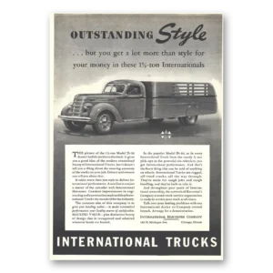 1939 International Trucks Print Ad | Outstanding Style