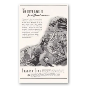 1939 Italian Line Print Ad | We Both Love