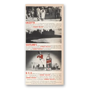 1939 Johnnie Walker Red Label Print Ad | Calcutta Scotland