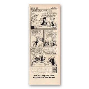 1939 Kelloggs All Bran Cereal Print Ad | Mutt Jeff