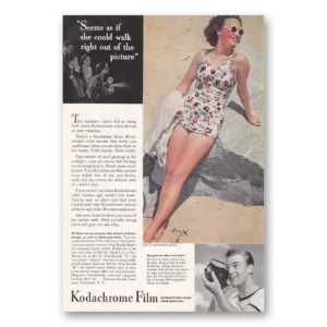 1939 Kodachrome Film Print Ad | Walk Right Out