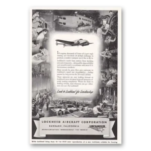 1939 Lockheed Print Ad | Thousands Hours