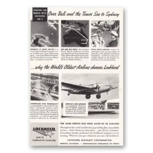1939 Lockheed Print Ad | Bali Timor Sea