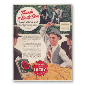 1939 Lucky Strike Cigarettes Print Ad | Uncle Sam