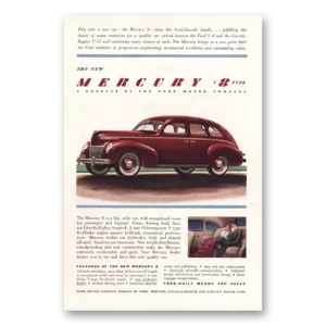 1939 Mercury 8 Print Ad | Exceptional Room
