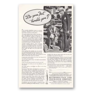 1939 Metropolitan Life Insurance Print Ad | Feet Trouble