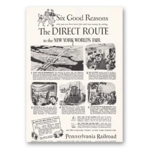 1939 Pennsylvania Railroad Print Ad | Worlds Fair
