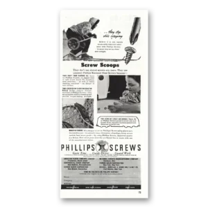 1938 Phillips Screws Print Ad | Screw Scoops