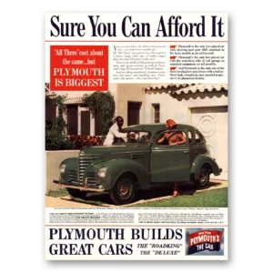 1939 Plymouth Print Ad | Afford It