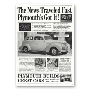 1939 Plymouth Print Ad | News Traveled Fast