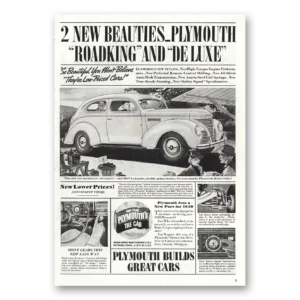 1939 Plymouth Roadking Print Ad | 2 New Beauties